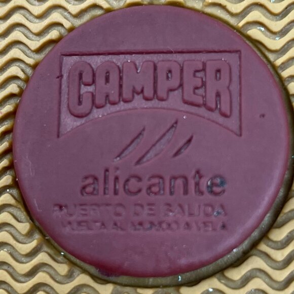 Camper Alicante Leather Strappy Sandals w Velcro Close Chocolate Brown Sz 37 - Picture 11 of 14